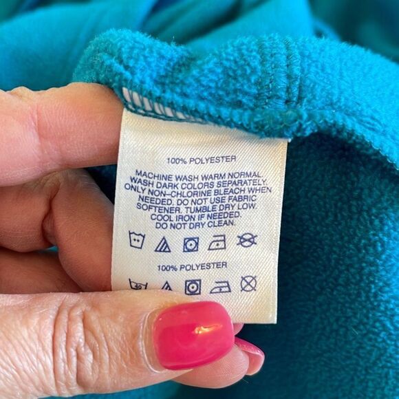 Lands End Micro Fleece 1/4 Zip Jacket/Sweater. Size‎ Medium. Teal blue - Picture 5 of 7